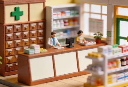 Marien-Apotheke – Miniatur-Diorama, Innen