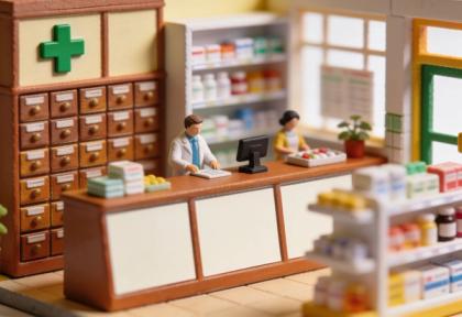 Marien-Apotheke – Miniatur-Diorama, Innen