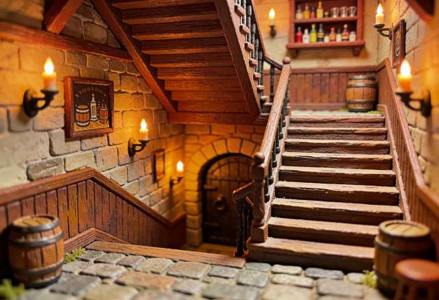 Zum Kellerchen – Miniatur-Diorama, Treppe