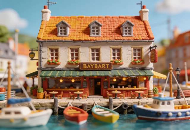 Restaurant Hotel Am Hafen – Miniatur-Diorama, Wasser