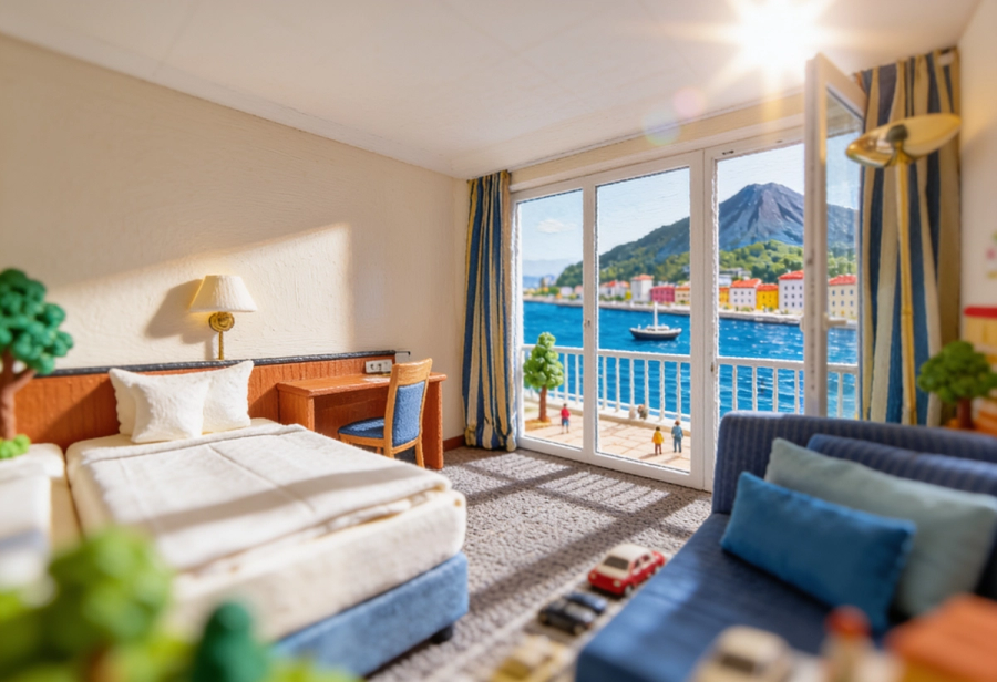 Hotelzimmer mit Balkon und Moselblick im Hotel Karl Müller