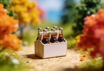 Getränke Oase – Miniatur-Diorama, Detail Sixpack