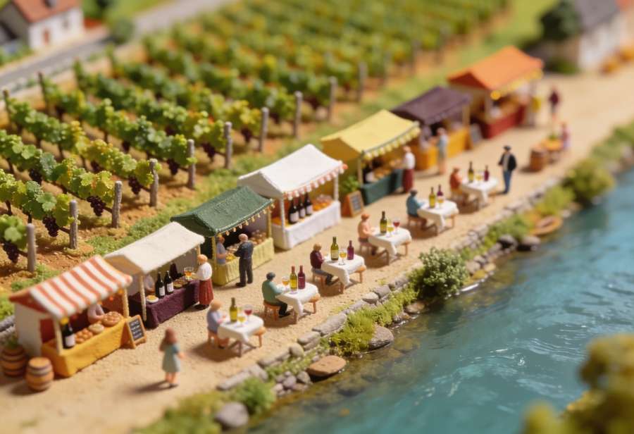 Weinlagenfest Cond – Miniatur-Diorama, Totale