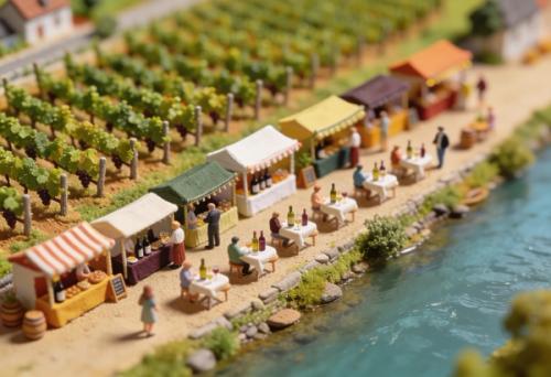 Weinlagenfest Cond – Miniatur-Diorama, Totale