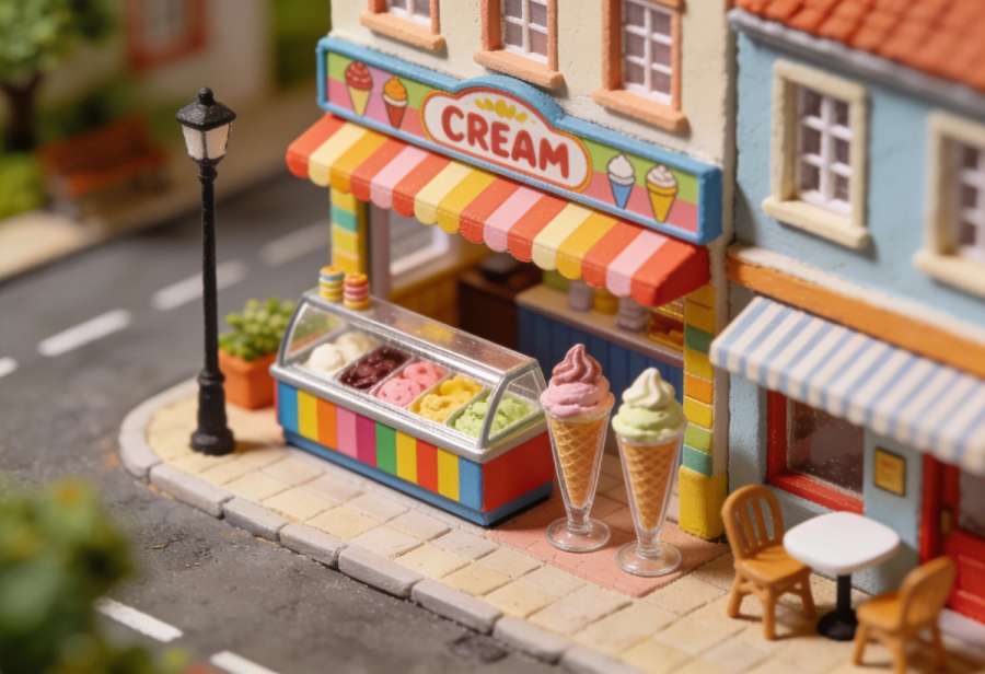 Eiscafé Simonetti – Miniatur-Diorama, Totale