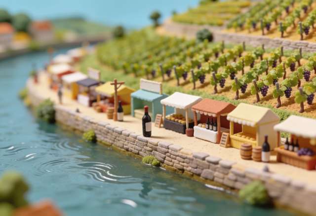 Weinlagenfest Cond – Miniatur-Diorama, Gegenperspektive