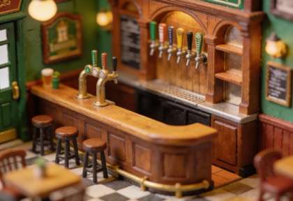 Murphy's Irish Pub – Miniatur-Diorama, Tresen
