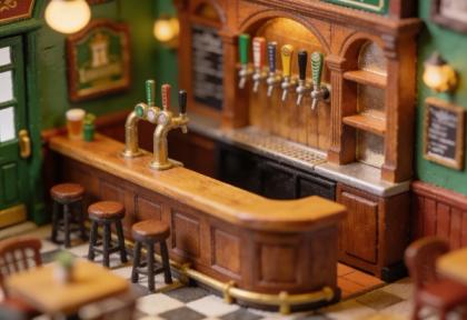 Murphy's Irish Pub – Miniatur-Diorama, Tresen