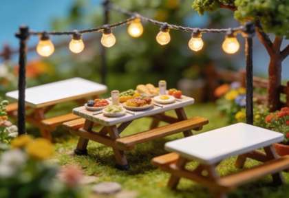 Restaurant Burggarten – Miniatur-Diorama, Detail