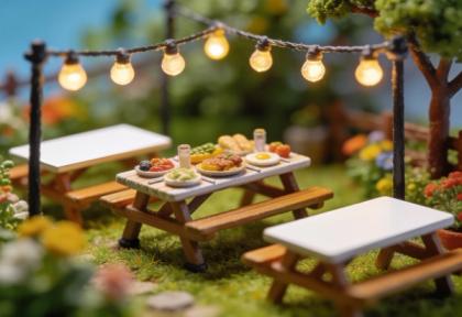 Restaurant Burggarten – Miniatur-Diorama, Detail