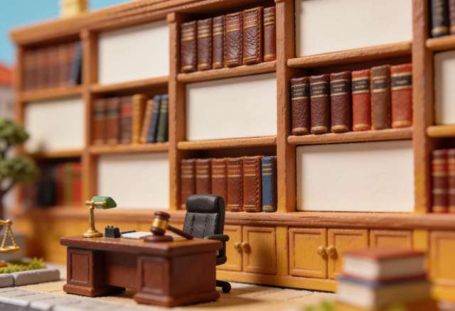 Rechtsanwälte Theisen Linden – Miniatur-Diorama, Regal