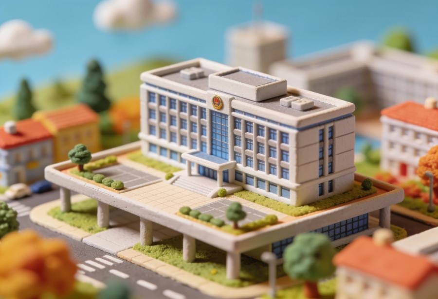 Verbandsgemeindeverwaltung – Miniatur-Diorama, Totale