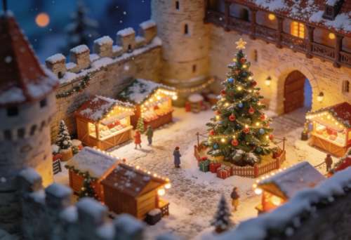 Adventszauber auf der Reichsburg – Miniatur-Diorama, Totale