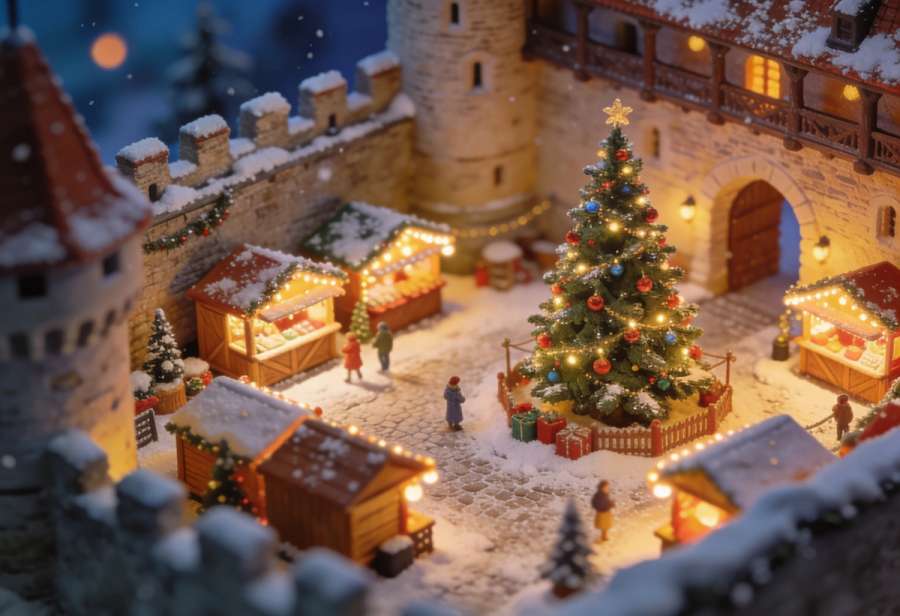 Adventszauber auf der Reichsburg – Miniatur-Diorama, Totale