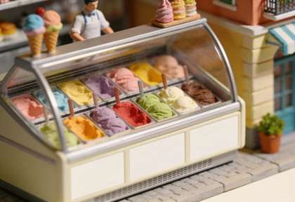 Gelateria Fratelli Bortolot – Miniatur-Diorama, Theke