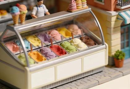 Gelateria Fratelli Bortolot – Miniatur-Diorama, Theke