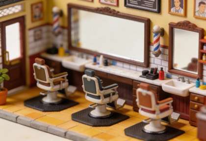Barber Brothers – Miniatur-Diorama, Innen