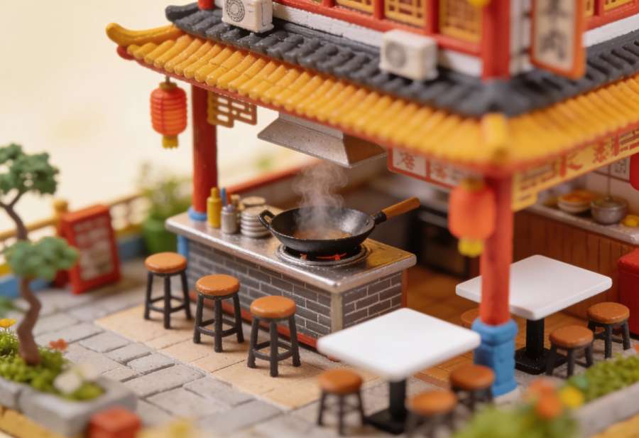 Asia Wok Pham – Miniatur-Diorama, Totale
