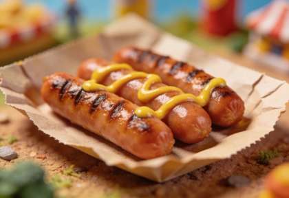 Equit's Metzger-Imbiss – Miniatur-Diorama, Detail Wurst