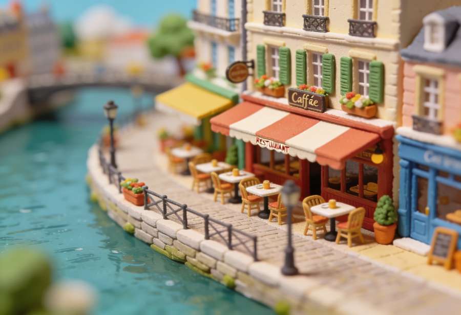 Restaurant-Café Dazert – Miniatur-Diorama, Totale