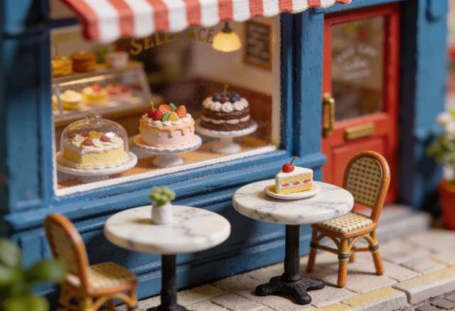 Café Becker – Miniatur-Diorama, Fenster