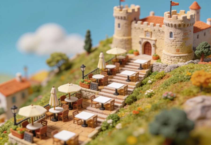 Schloßbergterrasse – Miniatur-Diorama, Totale