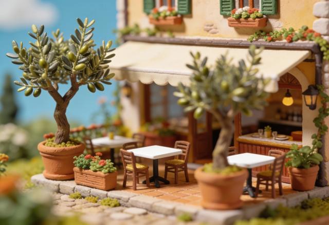 Trattoria Classico – Miniatur-Diorama, Garten