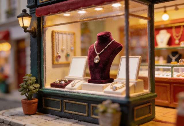 m4u – Schmuck Knieper – Miniatur-Diorama, Schaufenster