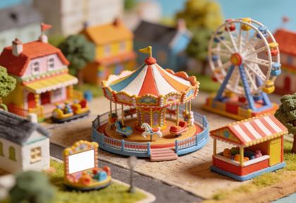 Kirmes Cond – Miniatur-Diorama, Fahrgeschäfte