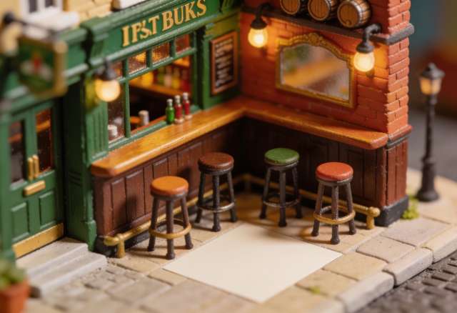 Murphy's Irish Pub – Miniatur-Diorama, Ecke