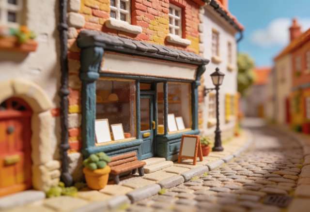 Modehaus Endlich – Miniatur-Diorama, Front
