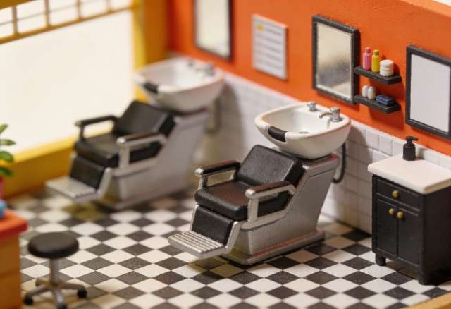 Salon Creative – Miniatur-Diorama, Waschplatz