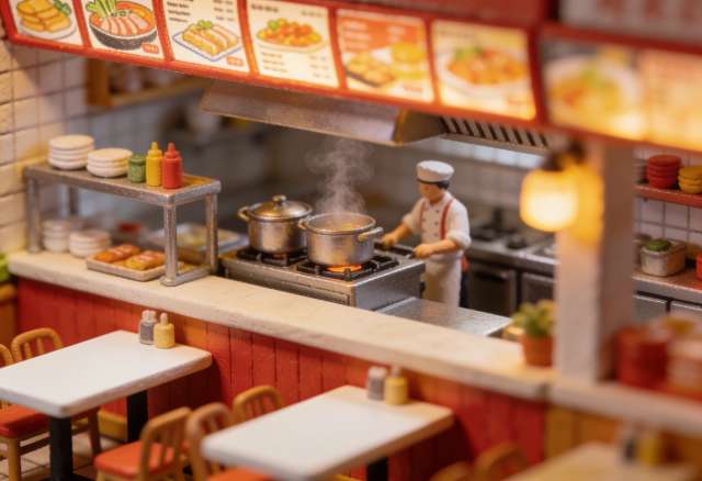 Sabrinas Küche – Miniatur-Diorama, Küche