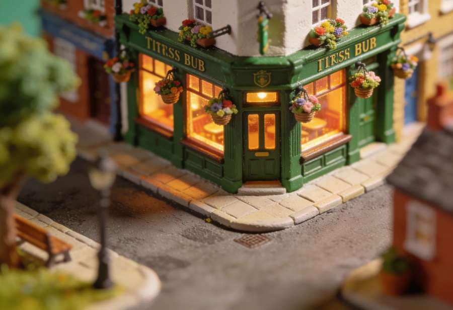 Murphy's Irish Pub – Miniatur-Diorama, Totale