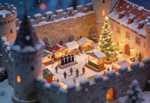 Burgweihnacht Reichsburg – Miniatur-Diorama, Totale
