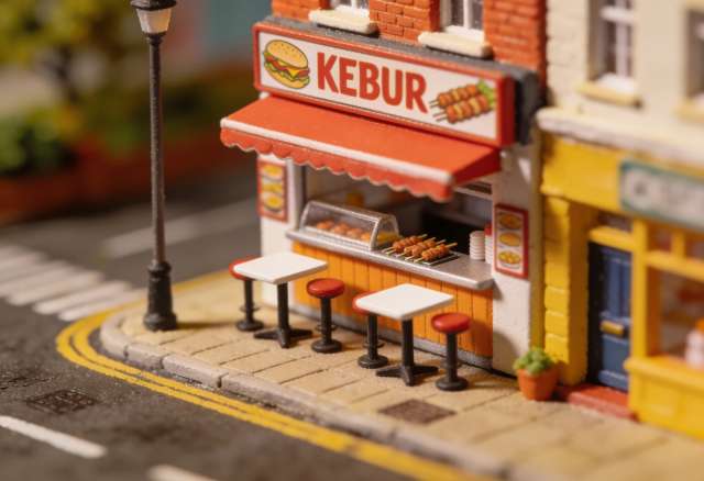 GONCO Kebap – Miniatur-Diorama, Imbiss