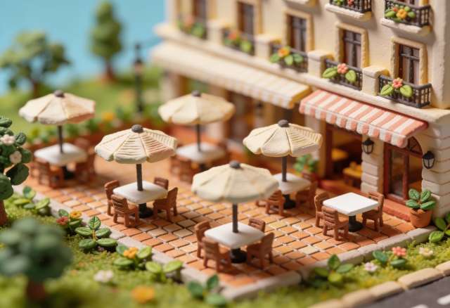 Winneburg – Miniatur-Diorama, Terrasse