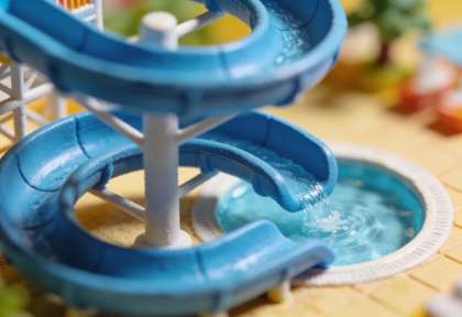 Moselbad – Miniatur-Diorama, Detail Rutsche