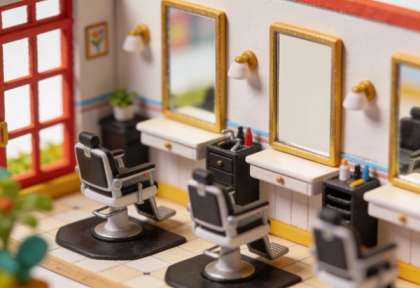 Salon Creative – Miniatur-Diorama, Innen