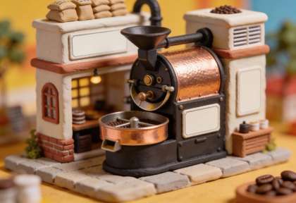 Cochemer Kaffeerösterei – Miniatur-Diorama, Röster