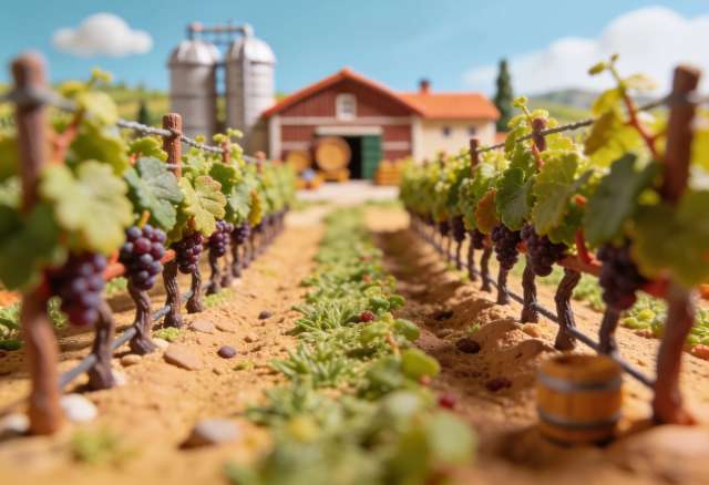 Weingut Castor – Miniatur-Diorama, Reben