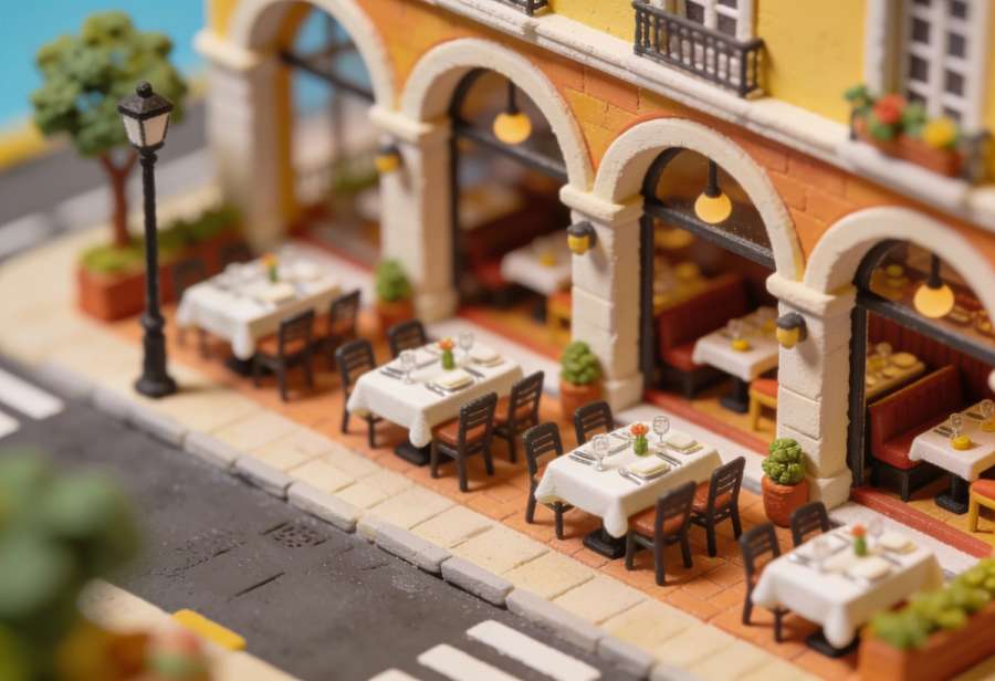 Arcaden Restaurant – Miniatur-Diorama, Totale