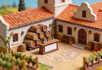 Weingut Theo Loosen – Miniatur-Diorama, Hof
