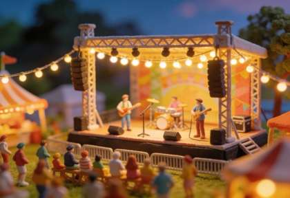 Sommerfest Reichsburg – Miniatur-Diorama, Bühne