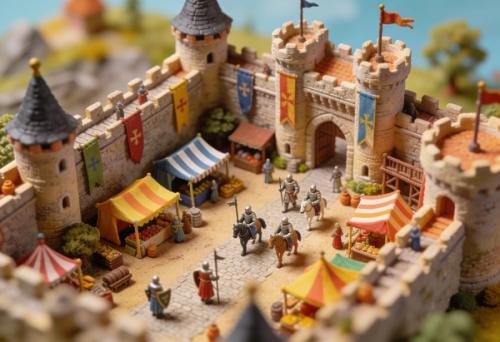 Mittelalterliches Burgfest Reichsburg – Miniatur-Diorama, Totale