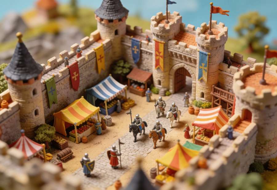 Mittelalterliches Burgfest Reichsburg – Miniatur-Diorama, Totale