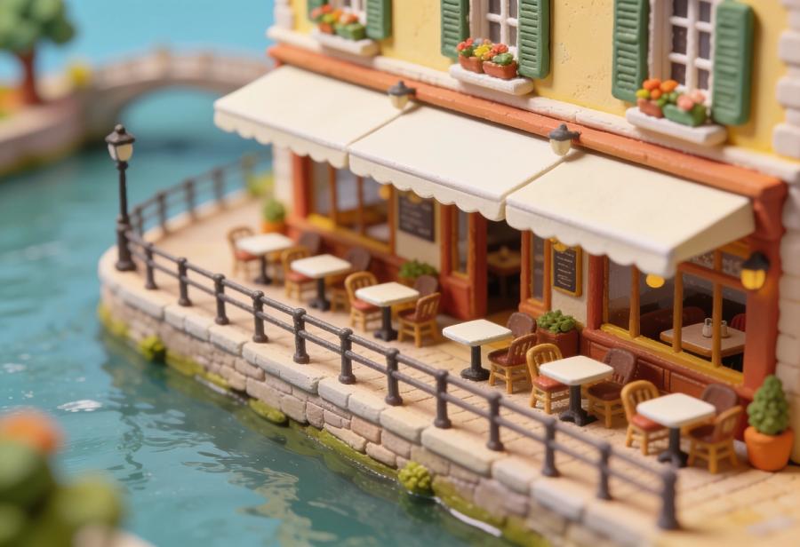 Café Bistro Cochemer Jung – Miniatur-Diorama, Totale