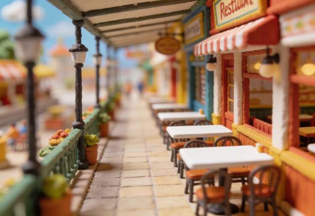 Arcaden Restaurant – Miniatur-Diorama, Arkade