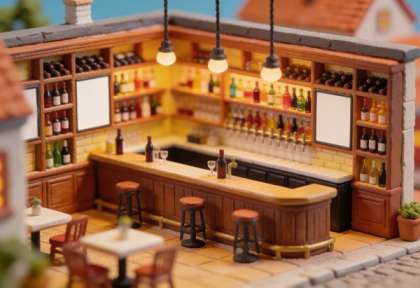 Weingut Dax – Vinothek Ernst – Miniatur-Diorama, Vinothek
