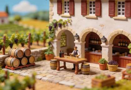Ferienweingut Rudi Steuer – Miniatur-Diorama, Hof